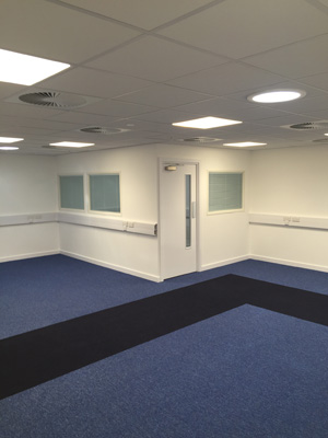 Mezzanine floor office with FD60 rated fire proof door